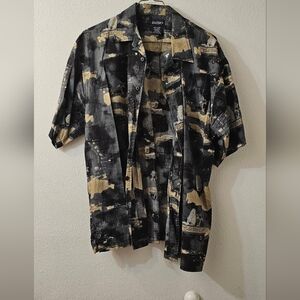Puritan Black and Tan Abstract Casual Shirt